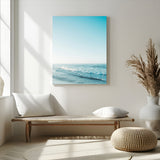 20189712-MGV-CV-24X36-Minimalist Ocean Wall Art Canvas Print, Framed Calm Seascape Art Picture Print, Soft Blue Tones Perfect Coastal Minimalist Decor