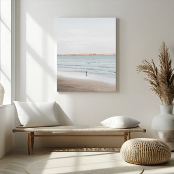 66350373-MGV-CV-24X36-Minimalist Beach Wall Art Canvas Print, Framed Soft Blue Tones Art Picture Print, Tranquil Ocean Perfect Coastal Minimalist Decor