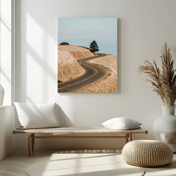 44236608-MGV-CV-24X36-Landscape Wall Art – Winding Road Through Golden Hills Canvas Print, Scenic Nature Photography Decor for Bedroom, Living Room,