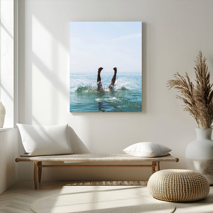 56400447-MGV-CV-24X36-Summer Splash Ocean Photography Canvas Wall Art – Vibrant Coastal Beach Vibes Decor, Fun Vacation Photo, Living Room or Bedroom