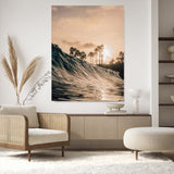 50270635-MGV-CV-24X36-Golden Hour Ocean Wall Art Canvas Print, Framed Beach Sunset Art Picture Print, Palm Trees Perfect Tropical Coastal Decor Artwork