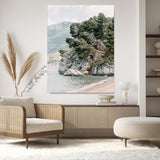 28003346-MGV-CV-24X36-Beach Trees Wall Art Canvas Print, Framed Earthy Beachside Art Picture Print, Beachside Nature Perfect Rustic Coastal Decor