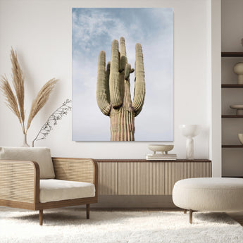 44868276-MGV-CV-24X36-Saguaro Cactus Wall Art Canvas Print, Framed Earthy Desert Art Picture Print, Warm Botanical Perfect Southwestern Boho Decor