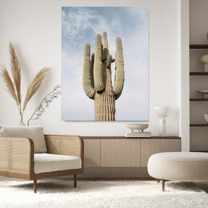 44868276-MGV-CV-24X36-Saguaro Cactus Wall Art Canvas Print, Framed Earthy Desert Art Picture Print, Warm Botanical Perfect Southwestern Boho Decor