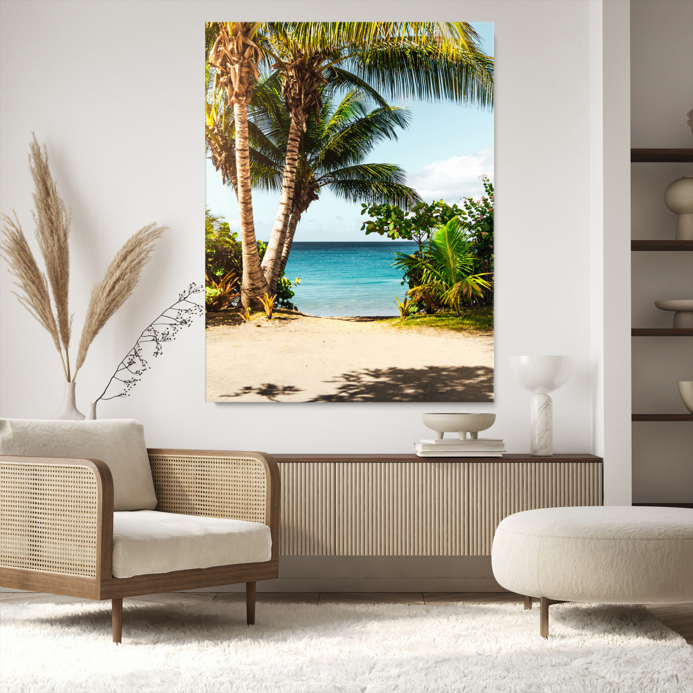 10046923-MGV-CV-24X36-Palm Tree Canvas Wall Art Canvas Print, Framed Coastal Wall Art Art Picture Print, Island Wall Decor Perfect Coastal Tropical