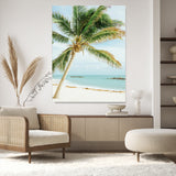 83804429-MGV-CV-24X36-Palm Tree Wall Art Canvas Print, Framed Tropical Beach Art Picture Print, Soft Sand Perfect Tropical Coastal Decor Artwork