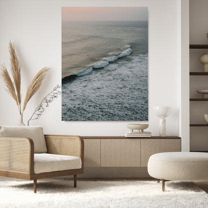 88999168-MGV-CV-24X36-Ocean Waves Wall Art Canvas Print, Framed Coastal Serenity Art Picture Print, Relaxing Ocean Perfect Modern Coastal Decor Artwork
