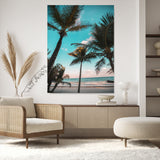 49451039-MGV-CV-24X36-Palm Trees Wall Art Canvas Print, Framed Tropical Beach Art Picture Print, Ocean Breeze Perfect Tropical Coastal Decor Artwork