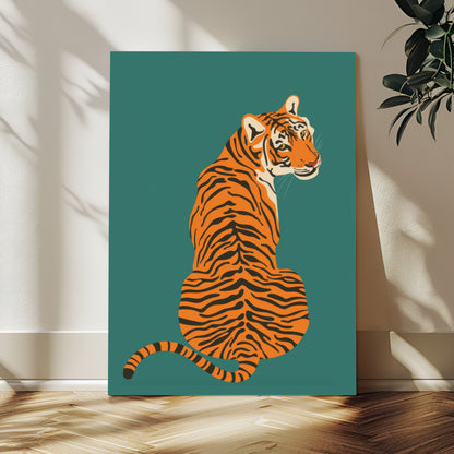 12468-MGV-CV-24X36-Tiger Wall Art – Modern Jungle Cat Canvas Print, Bold Wildlife Animal Decor for Bedroom, Office, Living Room or Nature Inspired