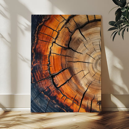 33751185-MGV-CV-24X36-Tree Rings Wall Art Canvas Print, Framed Wood Detail Art Picture Print, Rustic Texture Perfect Rustic Warm Decor Artwork