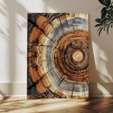 28233914-MGV-CV-24X36-Tree Rings Wall Art Canvas Print, Framed Wood Texture Art Picture Print, Rustic Pattern Perfect Rustic Organic Decor Artwork