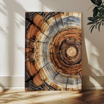 28233914-MGV-CV-24X36-Tree Rings Wall Art Canvas Print, Framed Wood Texture Art Picture Print, Rustic Pattern Perfect Rustic Organic Decor Artwork