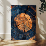 70513247-MGV-CV-24X36-Tree Rings Wall Art Canvas Print, Framed Rustic Texture Art Picture Print, Wood Grain Perfect Rustic Industrial Decor Artwork