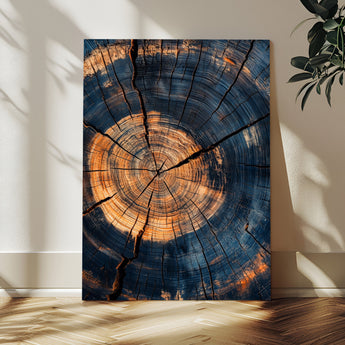 32486414-MGV-CV-24X36-Tree Rings Wall Art Canvas Print, Framed Rustic Texture Art Picture Print, Wood Grain Perfect Rustic Industrial Decor Artwork