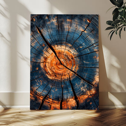 44185164-MGV-CV-24X36-Tree Rings Wall Art Canvas Print, Framed Rustic Texture Art Picture Print, Wood Grain Perfect Rustic Industrial Decor Artwork