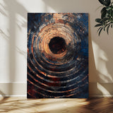 77401573-MGV-CV-24X36-Textured Spiral Wall Art Canvas Print, Framed Abstract Void Art Picture Print, Wooden Vortex Perfect Modern Industrial Decor