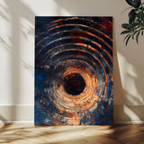 95449028-MGV-CV-24X36-Textured Spiral Wall Art Canvas Print, Framed Abstract Void Art Picture Print, Wooden Vortex Perfect Modern Industrial Decor
