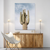 44868276-MGV-CV-24X36-Saguaro Cactus Wall Art Canvas Print, Framed Earthy Desert Art Picture Print, Warm Botanical Perfect Southwestern Boho Decor
