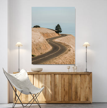 54702459-MGV-CV-24X36-Desert Road Wall Art Canvas Print, Framed Earthy Landscape Art Picture Print, Minimal Scenic Perfect Rustic Minimalist Decor