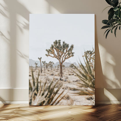 24058625-MGV-CV-24X36-Joshua Tree Wall Art Canvas Print, Framed Earthy Desert Art Picture Print, Neutral Desert Perfect Southwestern Minimalist Decor