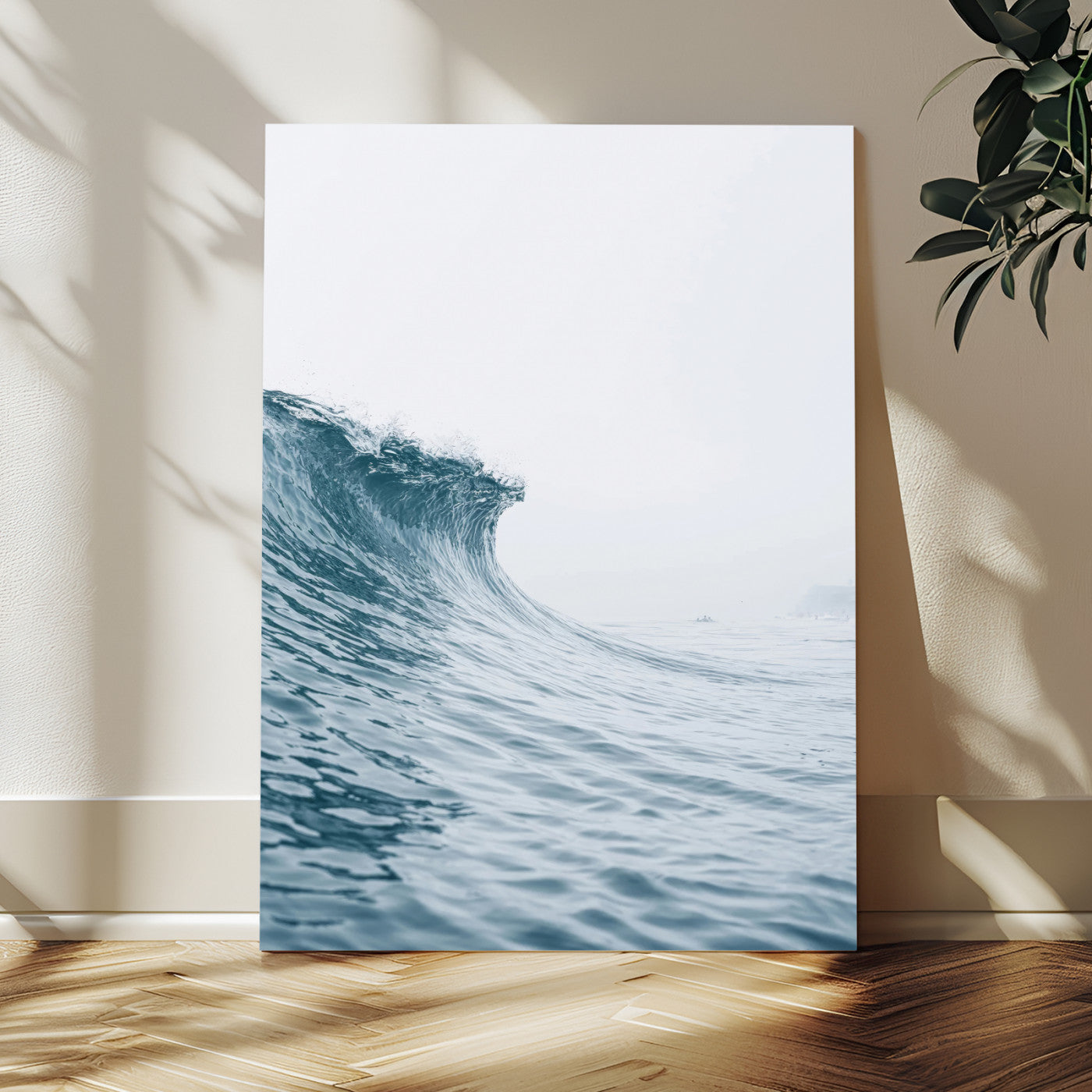 99679915-MGV-CV-24X36-Ocean Wave Wall Art Canvas Print, Framed Coastal Decor Art Picture Print, Modern Ocean Perfect Modern Coastal Minimalist Decor