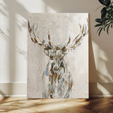79642067-MGV-CV-24X36-Abstract Deer Wall Art Canvas Print, Framed Lodge Style Decor Art Picture Print, Rustic Animal Wall Perfect Lodge Cabin Style
