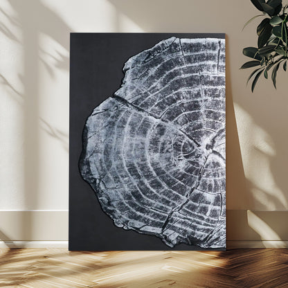 10432121-MGV-CV-24X36-Tree Ring Canvas Wall Art Canvas Print, Framed Rustic Wood Wall Art Picture Print, Botanical Tree Slice Perfect Modern Lodge Decor