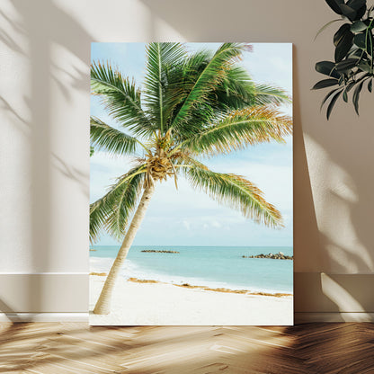 83804429-MGV-CV-24X36-Palm Tree Wall Art Canvas Print, Framed Tropical Beach Art Picture Print, Soft Sand Perfect Tropical Coastal Decor Artwork