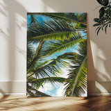 31086560-MGV-CV-24X36-Palm Leaves Wall Art Canvas Print, Framed Tropical Vibes Art Picture Print, Green Foliage Perfect Tropical Boho Decor Artwork