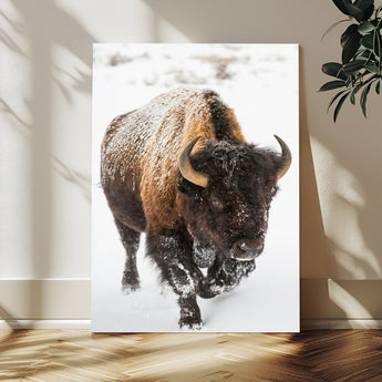 19448944-MGV-CV-24X36-Winter Wilderness Wall Art Canvas Print, Framed Brown Tones Art Picture Print, Nature Close-Up Perfect Rustic Lodge Decor Decor