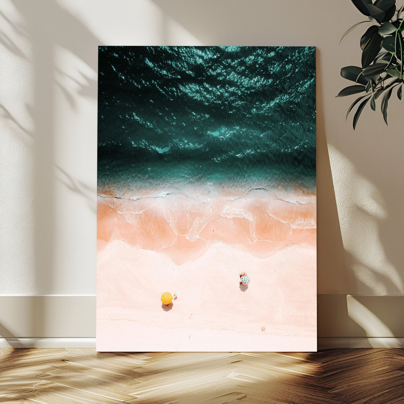 44468317-MGV-CV-24X36-Tropical Relaxation Wall Art Canvas Print, Framed Coastal Vibes Art Picture Print, Ocean Aesthetic Perfect Coastal Minimalist