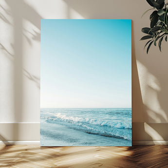 20189712-MGV-CV-24X36-Minimalist Ocean Wall Art Canvas Print, Framed Calm Seascape Art Picture Print, Soft Blue Tones Perfect Coastal Minimalist Decor