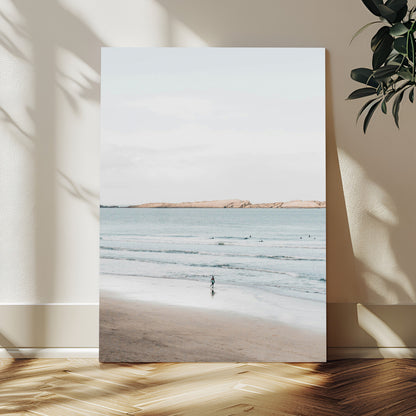 66350373-MGV-CV-24X36-Minimalist Beach Wall Art Canvas Print, Framed Soft Blue Tones Art Picture Print, Tranquil Ocean Perfect Coastal Minimalist Decor