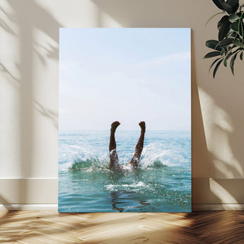 56400447-MGV-CV-24X36-Summer Splash Ocean Photography Canvas Wall Art – Vibrant Coastal Beach Vibes Decor, Fun Vacation Photo, Living Room or Bedroom