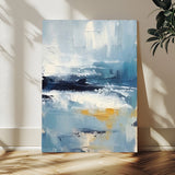 80358-MGV-CV-24X36-Abstract Seascape Wall Art Canvas Print, Framed Coastal Horizon Art Picture Print, Textured Ocean Perfect Minimal Coastal Decor