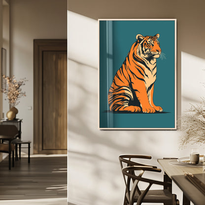 45688-MGV-FP-48X32-3P_Natural-Tiger Wall Art – Bold Jungle Cat Canvas Print, Modern Wildlife Animal Decor for Living Room, Bedroom, Office or Nature Inspired