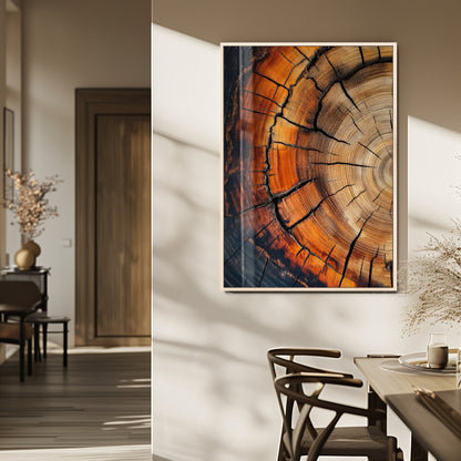 33751185-MGV-FP-48X32-3P_Natural-Tree Rings Wall Art Canvas Print, Framed Wood Detail Art Picture Print, Rustic Texture Perfect Rustic Warm Decor Artwork