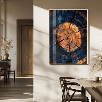 70513247-MGV-FP-48X32-3P_Natural-Tree Rings Wall Art Canvas Print, Framed Rustic Texture Art Picture Print, Wood Grain Perfect Rustic Industrial Decor Artwork