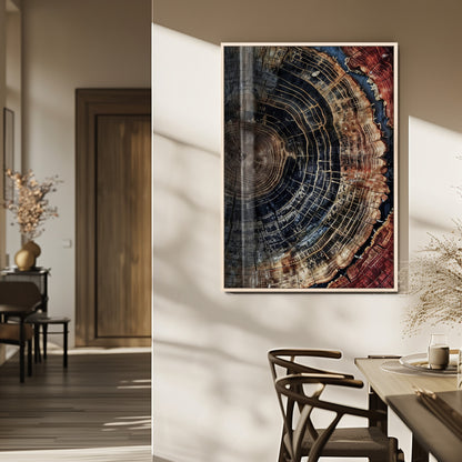 41832869-MGV-FP-48X32-3P_Natural-Tree Rings Wall Art Canvas Print, Framed Wood Grain Art Picture Print, Rustic Texture Perfect Rustic Nature Decor Artwork