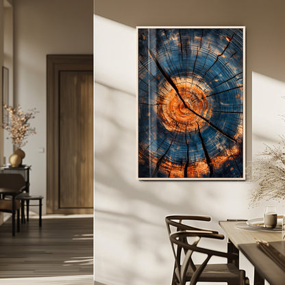 44185164-MGV-FP-48X32-3P_Natural-Tree Rings Wall Art Canvas Print, Framed Rustic Texture Art Picture Print, Wood Grain Perfect Rustic Industrial Decor Artwork