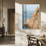 74527880-MGV-CV-24X36-Cliff Divers Wall Art Canvas Print, Framed Ocean Adventure Art Picture Print, Coastal Movement Perfect Adventurous Coastal Decor