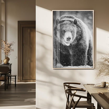 98050634-MGV-FP-48X32-3P_Natural-Bison Portrait Wall Art Canvas Print, Framed Rustic Wall Accent Art Picture Print, Lodge Style Perfect Rustic Lodge Decor Artwork
