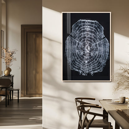 67859667-MGV-FP-48X32-3P_Natural-Tree Ring Wall Art Wall Art Canvas Print, Framed Wood Slice Canvas Art Picture Print, Monochrome Nature Decor Perfect Modern