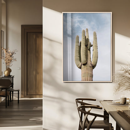 61603772-MGV-FP-48X32-3P_Natural-Desert Wall Art – Tall Cactus Canvas Print, Southwestern Nature Photography Decor for Bedroom, Living Room, Office, Boho Home,