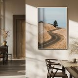 44236608-MGV-FP-48X32-3P_Natural-Landscape Wall Art – Winding Road Through Golden Hills Canvas Print, Scenic Nature Photography Decor for Bedroom, Living Room,