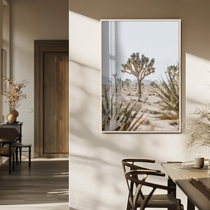 61562259-MGV-FP-48X32-3P_Natural-Joshua Tree Canvas Wall Art – Desert Landscape, Minimalist Nature Photography, Large Framed Botanical Decor, Southwestern Canvas