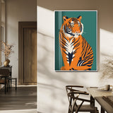 73620-MGV-FP-48X32-3P_White-Tiger Wall Art – Bold Wildlife Canvas Print of Majestic Jungle Cat, Modern Animal Home Decor for Bedroom, Office, Living Room or