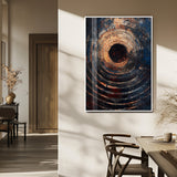 77401573-MGV-FP-48X32-3P_White-Textured Spiral Wall Art Canvas Print, Framed Abstract Void Art Picture Print, Wooden Vortex Perfect Modern Industrial Decor