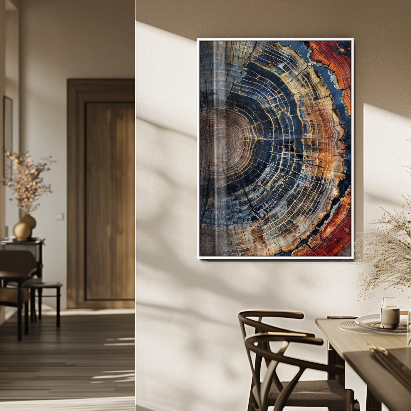 92693966-MGV-CV-24X36-Timber Cut Close-Up Wall Art Canvas Print, Framed Rustic Wood Canvas Art Picture Print, Natural Texture Decor Perfect Modern Lodge