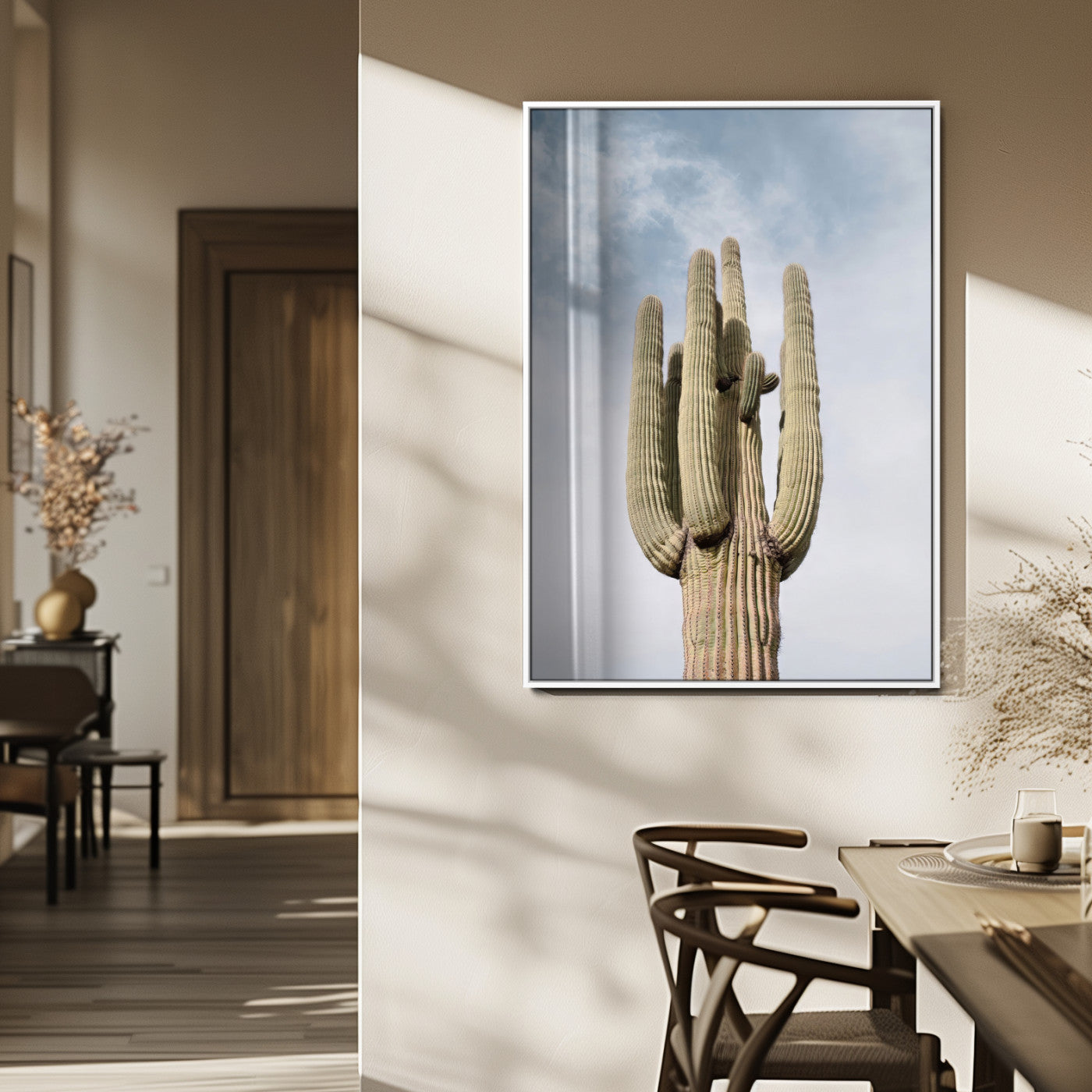 61603772-MGV-CV-24X36-Desert Wall Art – Tall Cactus Canvas Print, Southwestern Nature Photography Decor for Bedroom, Living Room, Office, Boho Home,